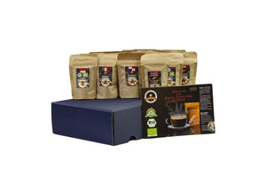 
                  
                    Kaffee-Geschenkset Bio/Fair 24 Päckchen á 20 g mit 24 Biologischen, Raritäten- und Fair gehandelten Kaffees plus Überraschung
                  
                