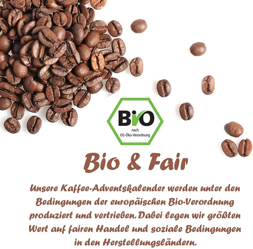 
                  
                    Kaffee-Adventskalender "Bio/Fair" 2025 mit 24 Biologischen, Raritäten- und Fair gehandelten Kaffees aus aller Welt
                  
                