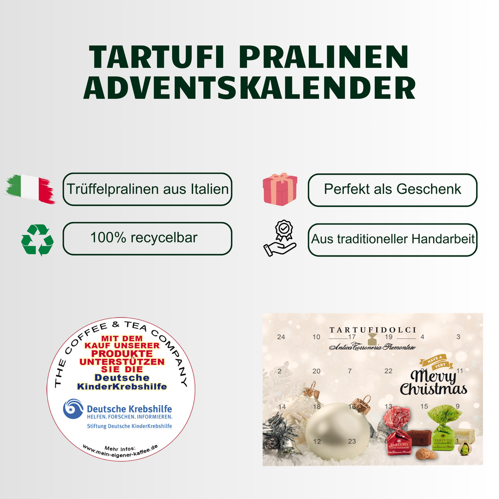 
                  
                    Tartufi Trüffelpralinen Adventskalender 2025 – handgemachte italienische Trüffelpralinen aus dem Piemont
                  
                