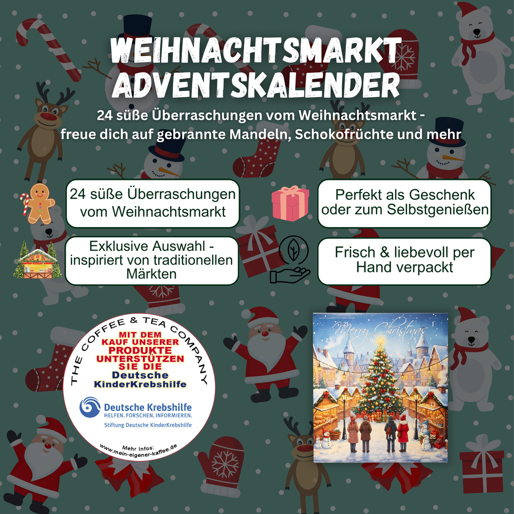 
                  
                    Snack Adventskalender 2025 Weihnachtsmarkt | 24 Süßigkeiten wie man sie vom Weihnachtsmarkt kennt | Weihnachtskalender mit vielen Knabbereien
                  
                