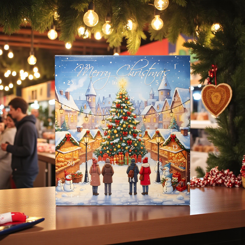 
                  
                    Snack Adventskalender 2025 Weihnachtsmarkt | 24 Süßigkeiten wie man sie vom Weihnachtsmarkt kennt | Weihnachtskalender mit vielen Knabbereien
                  
                