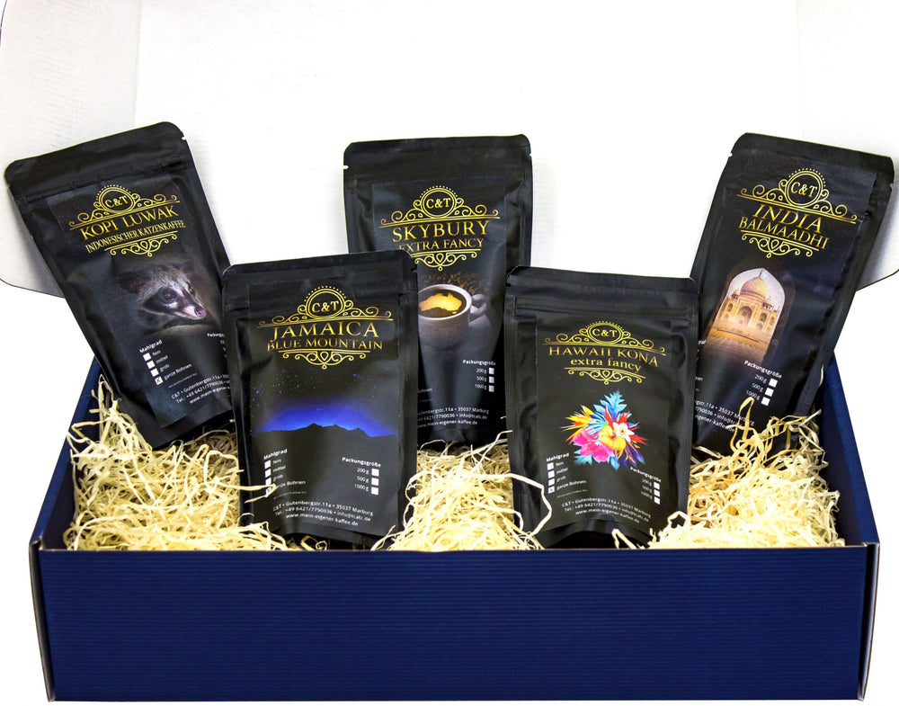 
                  
                    Edles Und Hochwertiges Geschenkset - Fünf Exklusive Kaffeeraritäten
                  
                