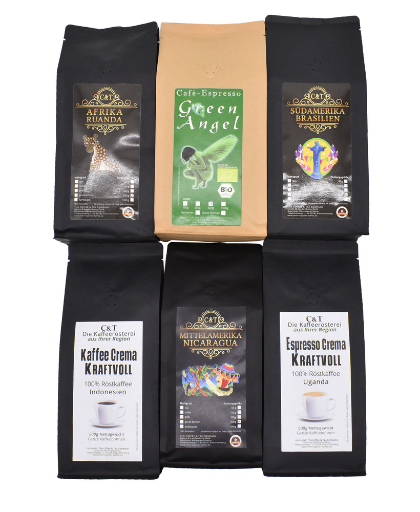 
                  
                    Probierpaket Büro-Kaffee | 6x500g unserer besten Kaffees zum probieren
                  
                