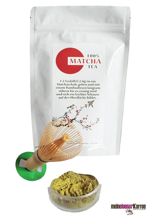
                  
                    Matcha traditioneller grüner Tee nach Japan Art Matchapulver ideal zum kochen, backen und leckere Mixgetränke
                  
                