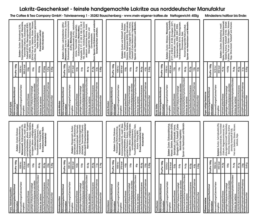 
                  
                    Lakritz Geschenk-Set | 10x 40g leckere Sorten aus norddeutscher Edel-Manufaktur in Geschenkbox
                  
                