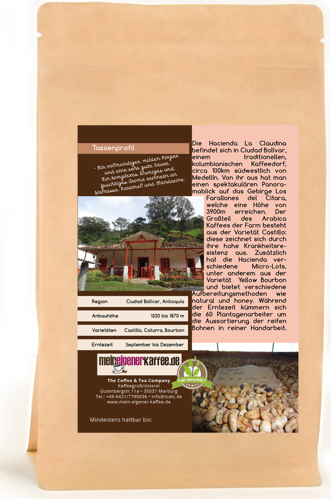 
                  
                    Kaffee Globetrotter - Kaffee Mit Herz - Colombia Hacienda La Claudina
                  
                
