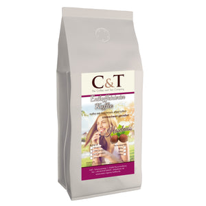 
                  
                    Kaffee mit Geschmack, ohne Koffein! Entkoffeinierter Kaffee mit natürlichen Aromen: Haselnuss
                  
                