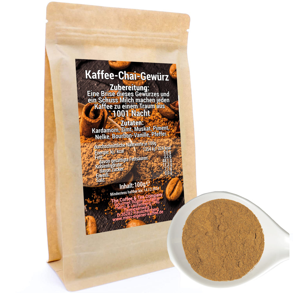 Kaffee-Chai-Gewürz | der Traum aus 1001 Nacht (100g) im Kraftpapierbeutel