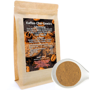 
                  
                    Kaffee-Chai-Gewürz | der Traum aus 1001 Nacht (100g) im Kraftpapierbeutel
                  
                
