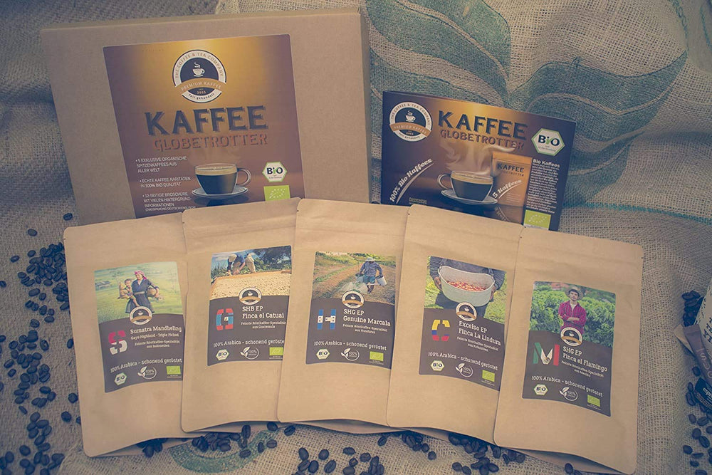 
                  
                    Kaffee Globetrotter Bio Box - "Erlesene Bio-Kaffees" Geschenkset mit Info-Broschüre
                  
                